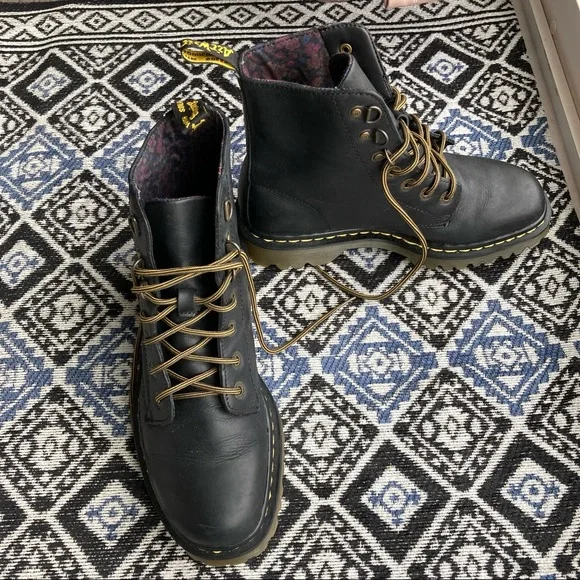 Dr. Martens Luana Black Leather Combat Boots Doc Martens - Picture 7 of 12